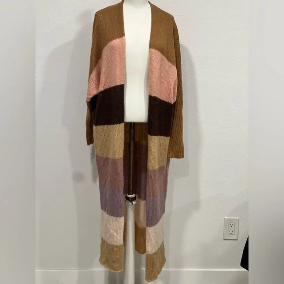 Free People Multicolor Oslo Striped Wool  Alpaca Blend Cardigan - Picture 2 of 4